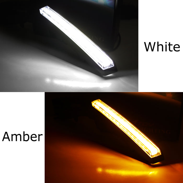 Hood Trail Sight Replace White/Amber Switchback LED DRL Markers For Ford Bronco