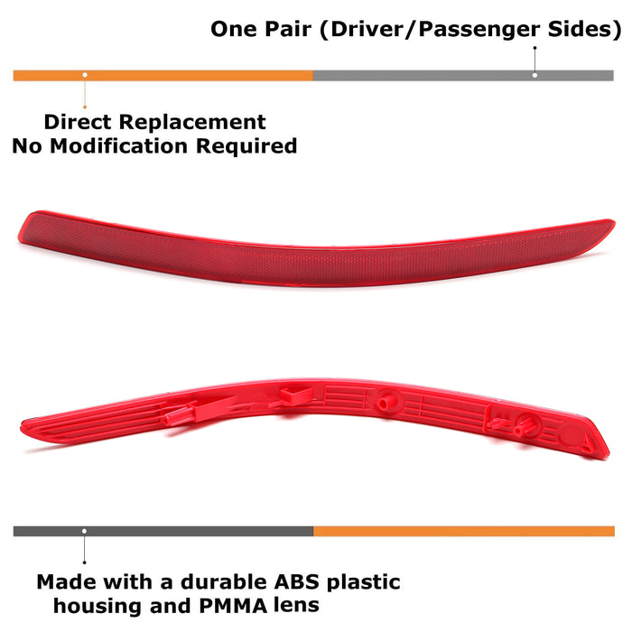 LH RH OE-Spec Rear Bumper Reflector Lens Replacements For Kia 2014-15 Optima K5