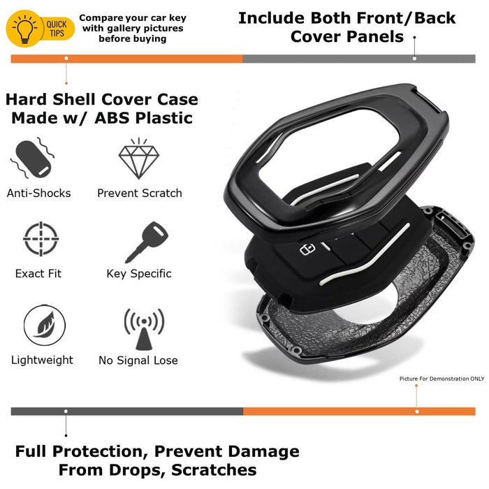 Black Carbon Fiber Finish Plastic Key Fob Case For VW MK8 VIII Golf/GTI ID3 ID4