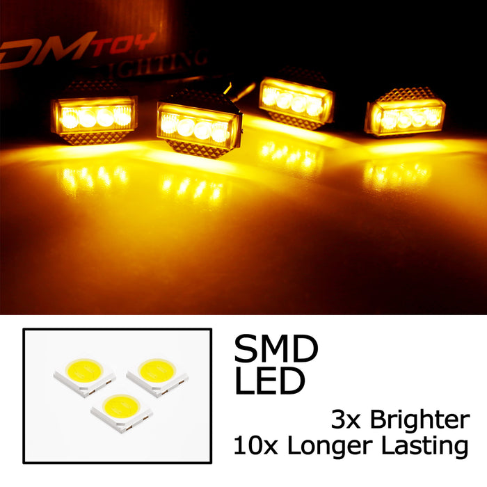 4pc Smoke Lens White LED Raptor Lighting For Toyota 18-21 Tundra w/ Comb Grille