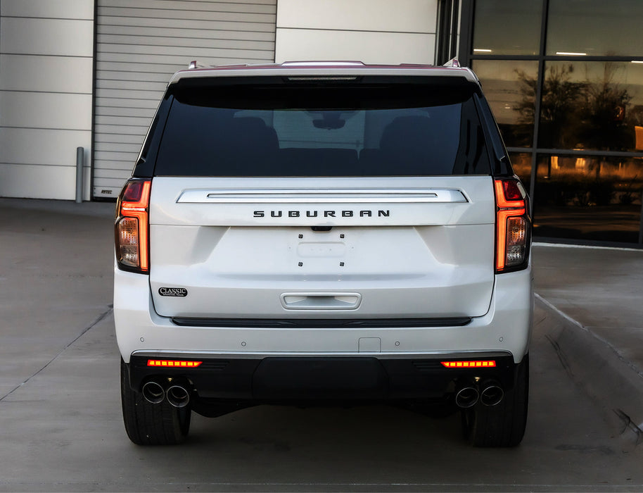 Smoked Lens Full LED Rear Bumper Reflectors For Chevy 21-24 Suburban/Tahoe Yukon