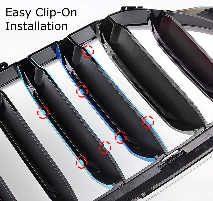 ///M-Color Grille Insert Trims For 2023-25 BMW G70 7 Series w/ 7 Grille Beams