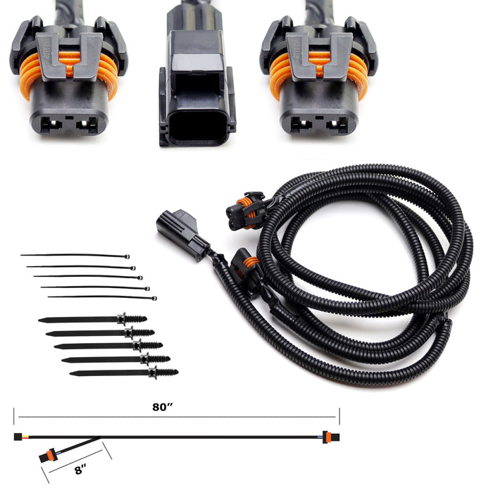 Y-Shape Fog Light Power Cord Jumper Wiring Harness For Dodge 2002-08 RAM Durango