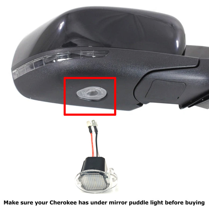 Xenon White 18-SMD Full LED Under Mirror Lights For Jeep 2014-2023 Cherokee KL