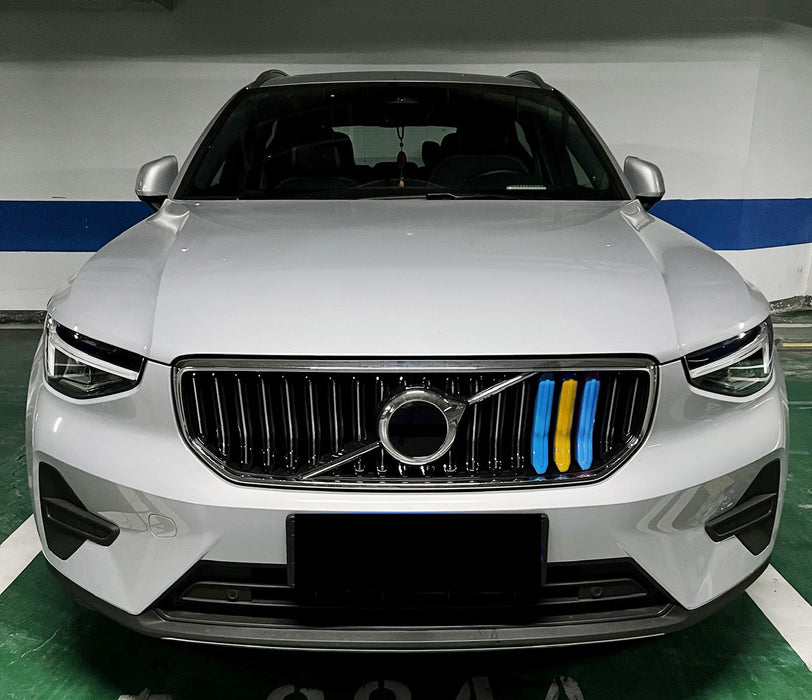 Sweden Flag Color Grille Decoration Insert Trims For 2021-24 Volvo XC40 20 Beams