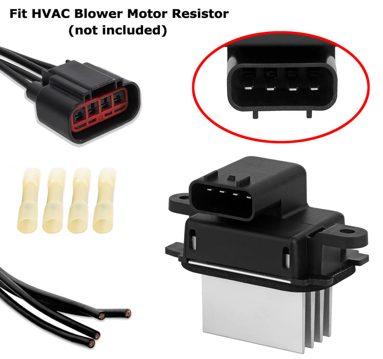 Female Connector w/7" Wiring For Ford/Lincoln Vehicle HVAC Blower Motor Resistor