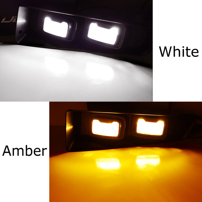 Raptor Style Dual-Pod White/Amber Switchback LED DRL For Bronco Modular Bumper