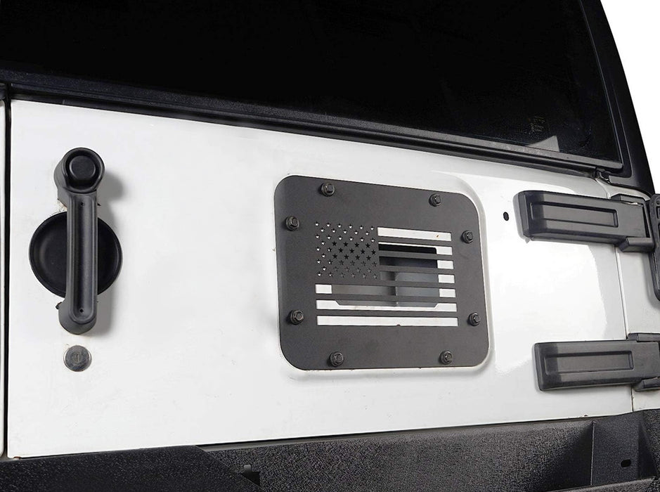 US Flag Style Tailgate Spare Tire Carrier Delete Plate For Jeep Wrangler JK JKU