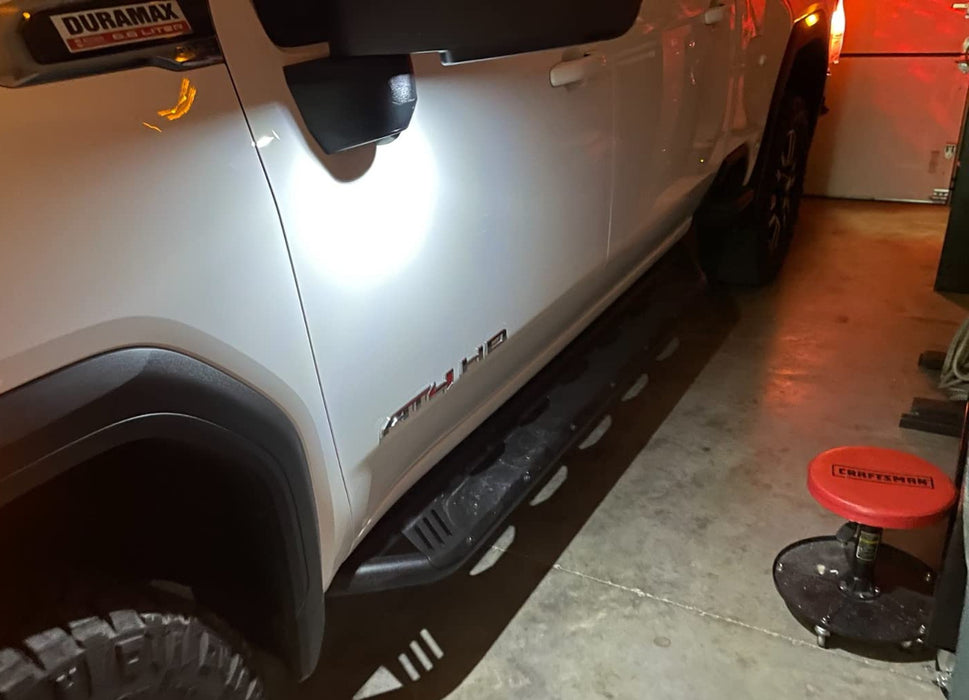 White Full LED Under Mirror Lights For 07-14 Chevy Silverado Suburban GMC Sierra