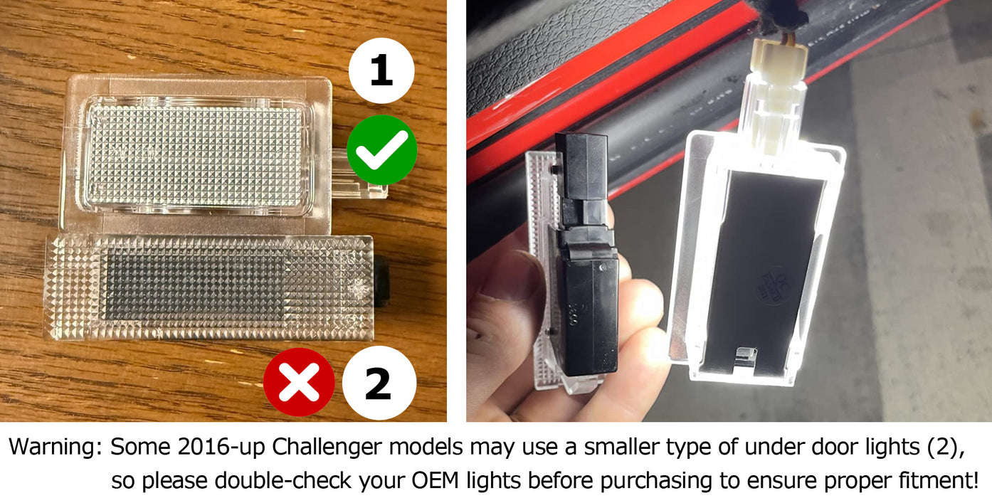 White Full LED Door Footwell Lights For  Dodge Charger Challenger Chrysler 300..