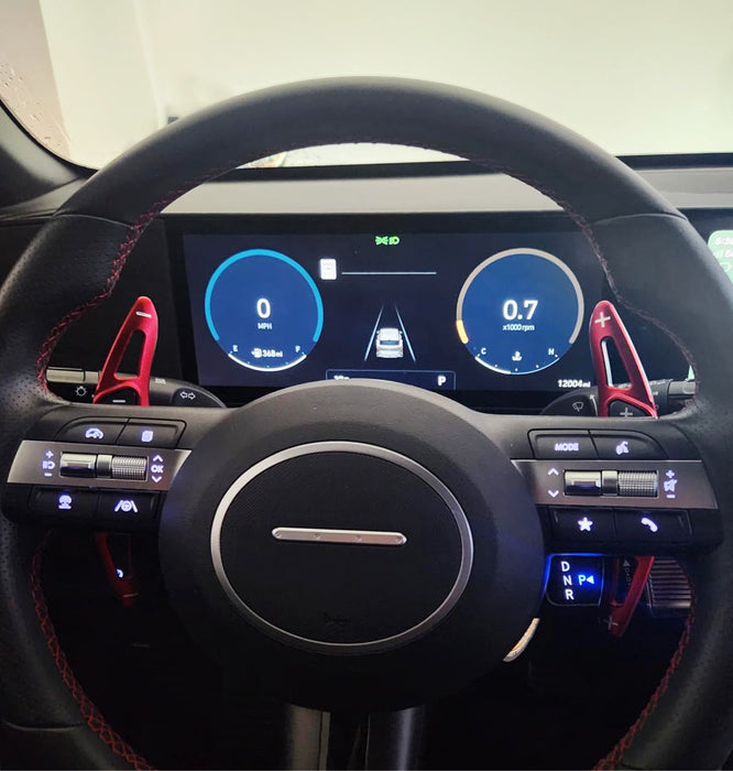 Red Aluminum Larger Paddle Shifter Extensions For Hyundai 24+ Sonata Tucson Kona
