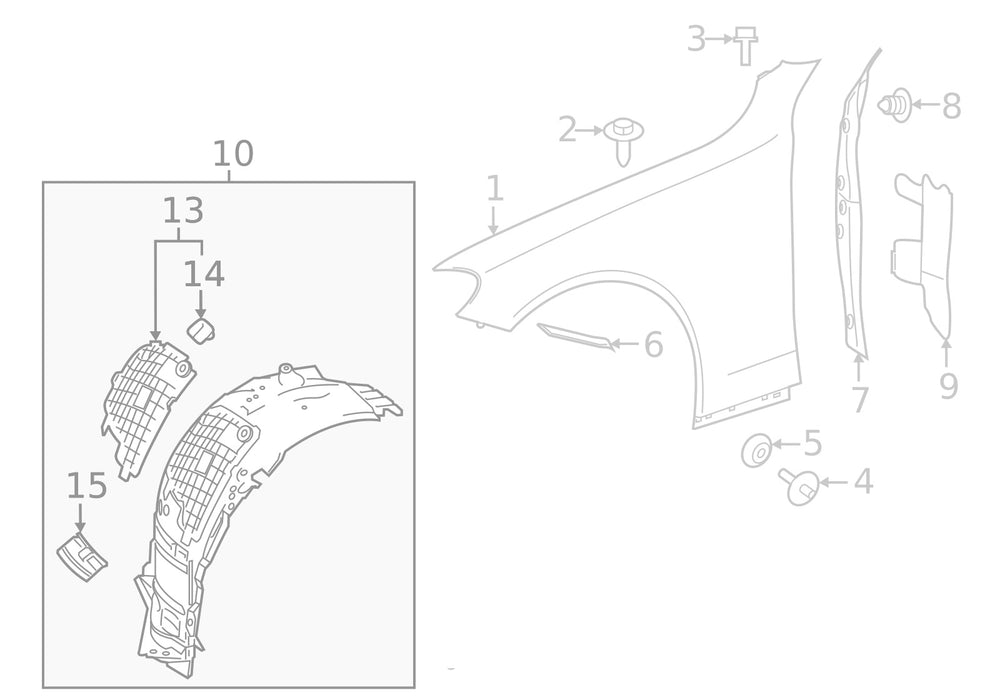 Front Wheel Fender Liner Covers For Mercedes W205 C-Class Headlight Fog Access