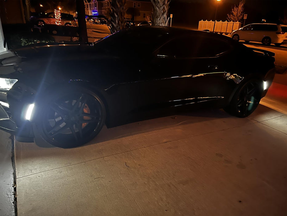 Smoked Lens All Xenon White Full LED Side Marker Lights For 2016-23 Chevy Camaro