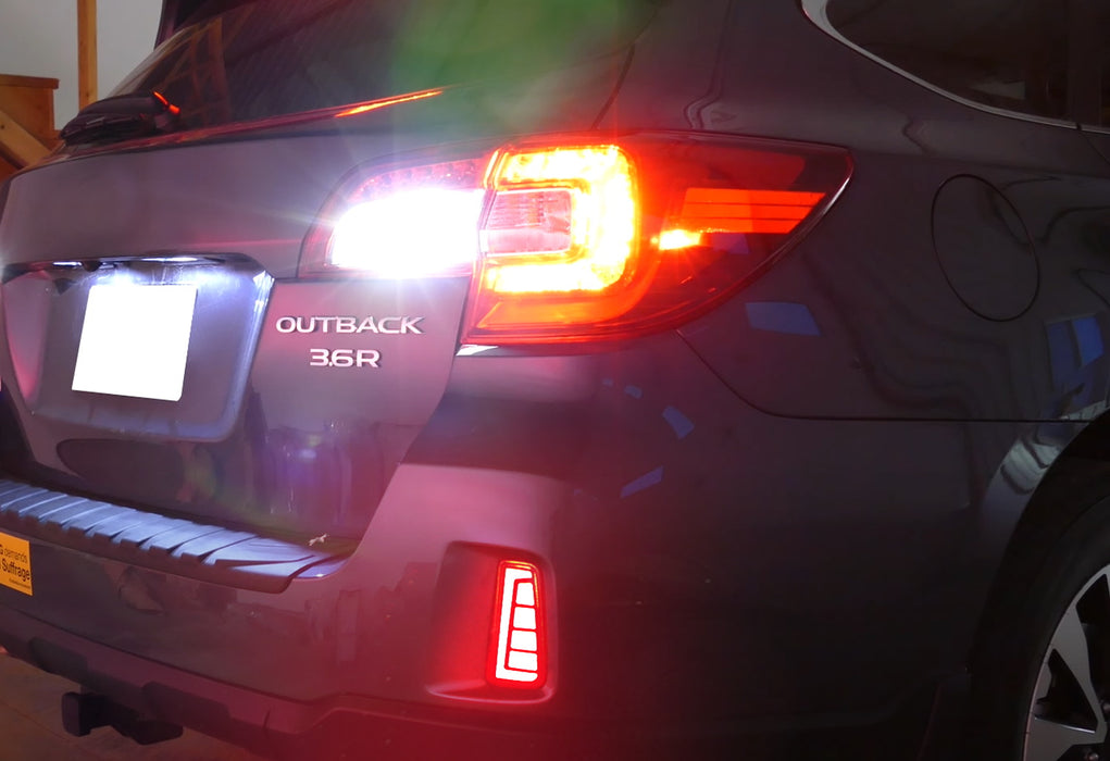 Full LED Bumper Reflector Brake/Sequential Signal Light For 15-20 Subaru Outback