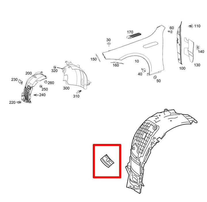 (2) OE-Spec Wheel Well Cover Caps For Mercedes W213 E-Class Headlamp Fog Access