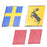 Swedish Gold Nordic Cross w/ Prancing Moose Emblem Badge Set For Volvo Trunk Lid