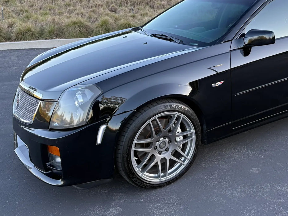 Smoked Lens White Full LED Front Side Marker Lights For 2003-2007 Cadillac CTS