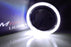 Black GTI Style White LED Halo Ring Angel Eye Shrouds For 3" Headlamp Projector