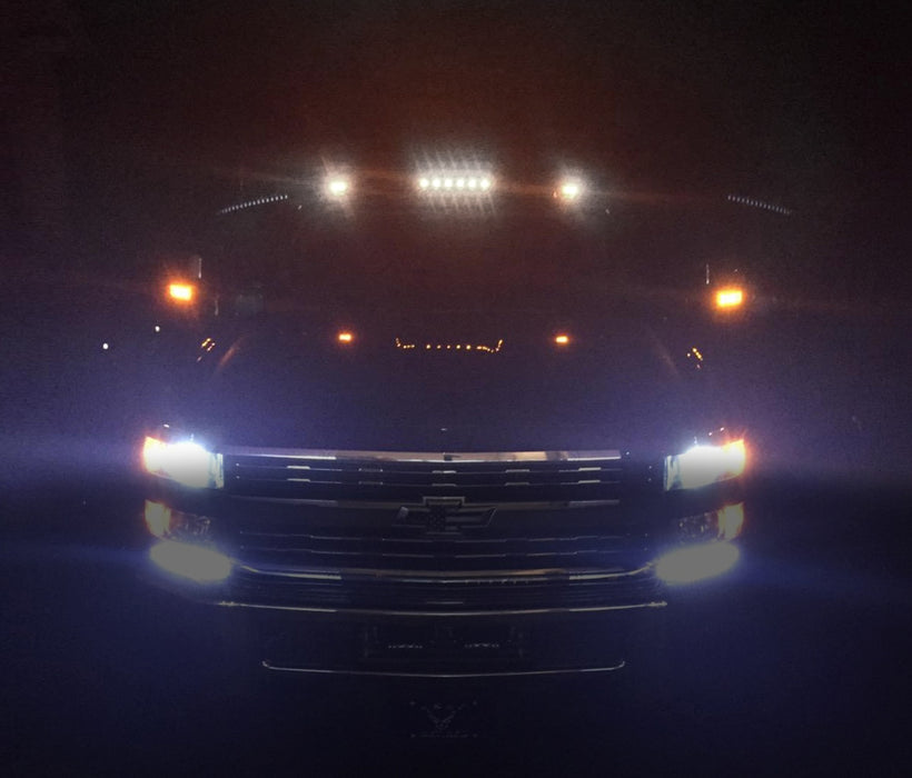 3pc Smoke OEM-Spec White Dotted LED Cab Roof Light For 07-14 Silverado/Sierra HD