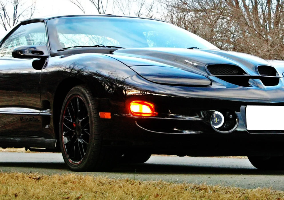 Black-Out 2-In-1 White 24W High Power LED Fog Lamps w/ Halo For Pontiac Firebird