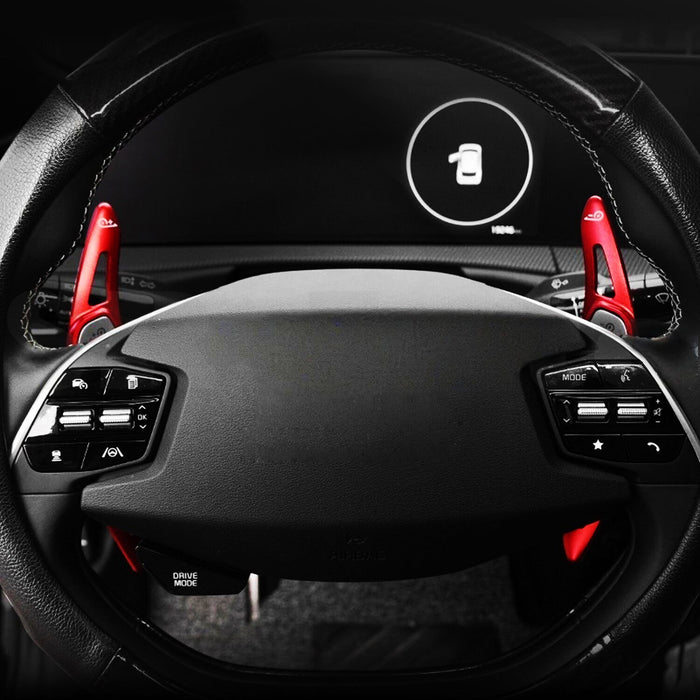 KDM Red Aluminum Larger Paddle Shifter Extensions For KIA 2025+ EV3 EV4 EV5 EV6
