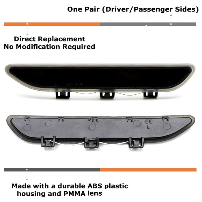 Euro Smoke Front Bumper Side Marker Reflex For BMW E46 2004-06 325CI 330CI Coupe