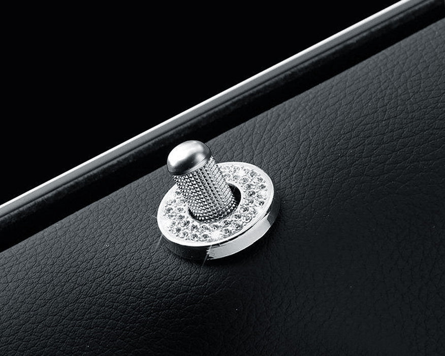 4x Round Crystal Bling Alloy Door Lock Pin Decorative Rings For Mercedes C E GLC