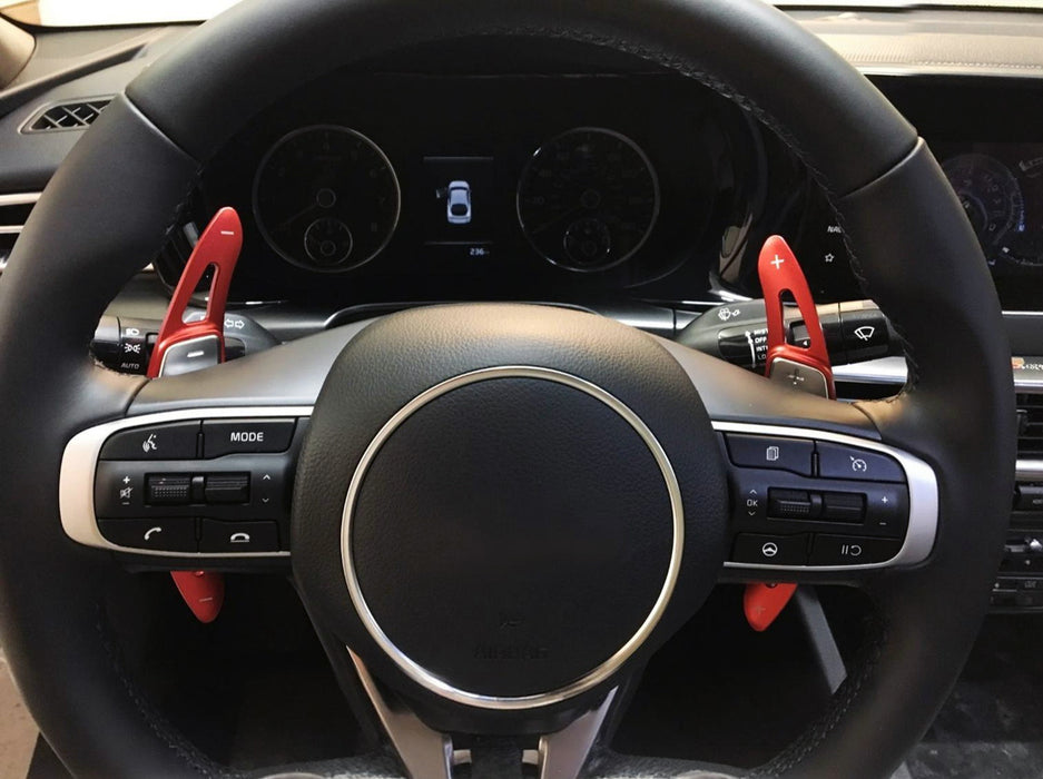 KDM GT Style Red Aluminum Larger Paddle Shifter Extensions For KIA 2021-up K5 K9