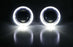 3.0" H1 Bi-Xenon Projector Lens + VW GTI Style White LED Halo Ring Shroud, Black
