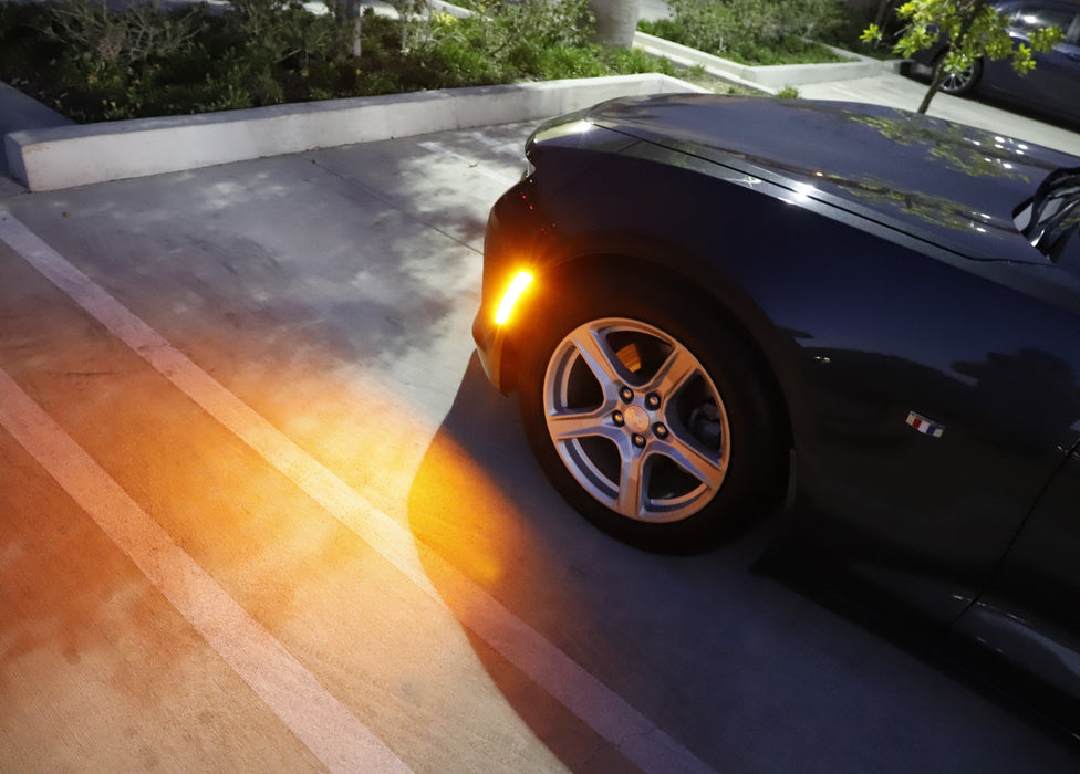 Clear Lens Amber Full LED Front Bumper Side Markers For Chevu 2022-2024 Equinox