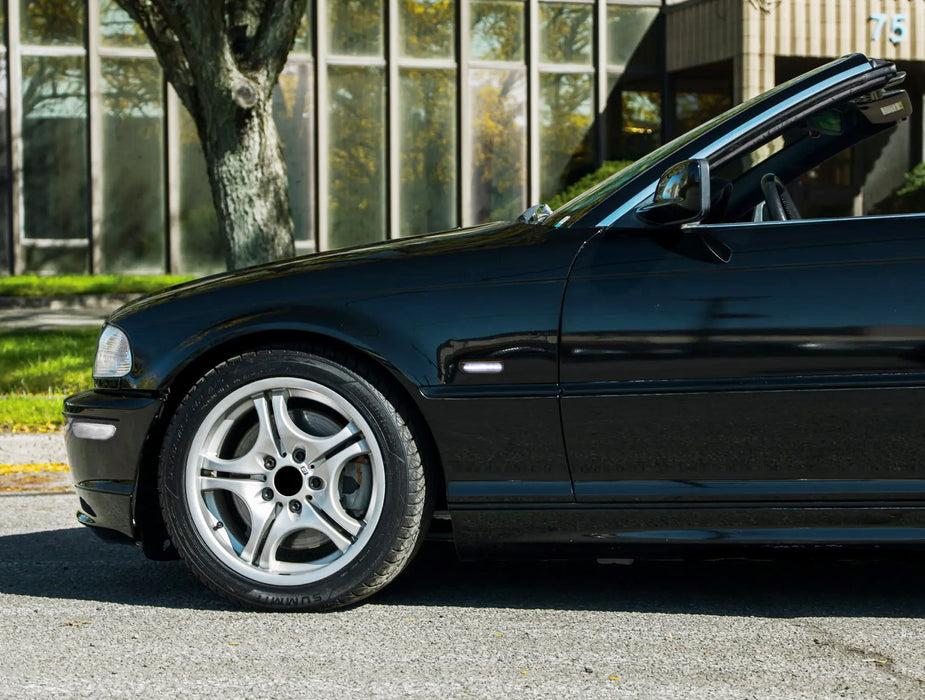 Smoke Lens White LED Sequential Side Marker Lights For BMW E46 99-01 3 Series 4D