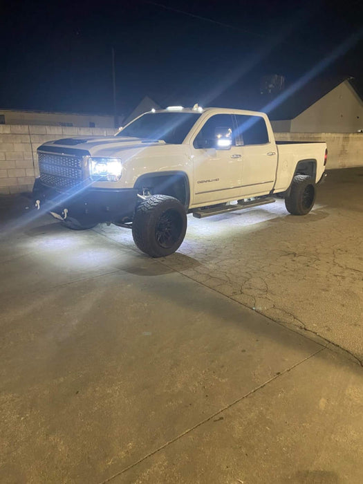 Clear Lens 3pc Cab Roof Marker Running Lights w/White LED Lamp For Truck SUV 4x4