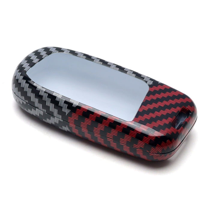 Black/Red "Carbon" Pattern Hard Key Case Shell For Dodge Jeep Chrysler Smart Key