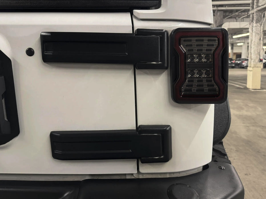 JL Style Smoke Lens 4-In-1 Full LED Tail Lights For Jeep 1997-17 Wrangler JK JKU