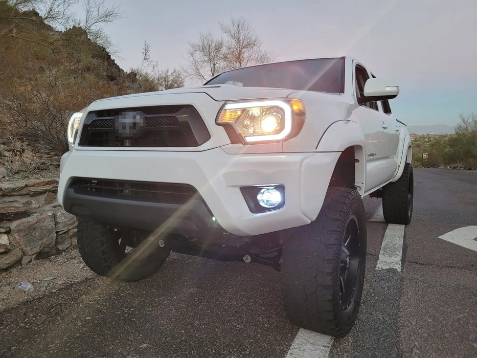 OEM-Spec White 15W LED Fog Light Kit w/Bezels Relay For Toyota 2012-2015 Tacoma