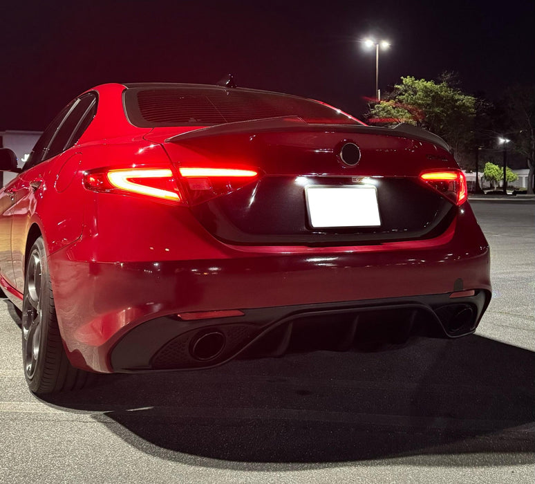 White 18-SMD Full LED License Plate Lights For Alfa Romeo 16-22 Giulia & Stelvio