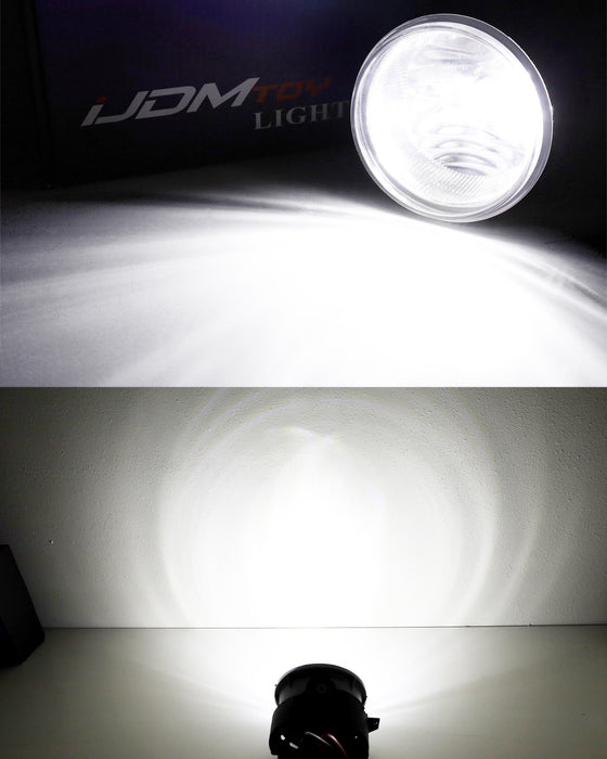 Clear Lens Fog Lamps + White LED Bulb Combo For Charger Challenger Nitro Caliber