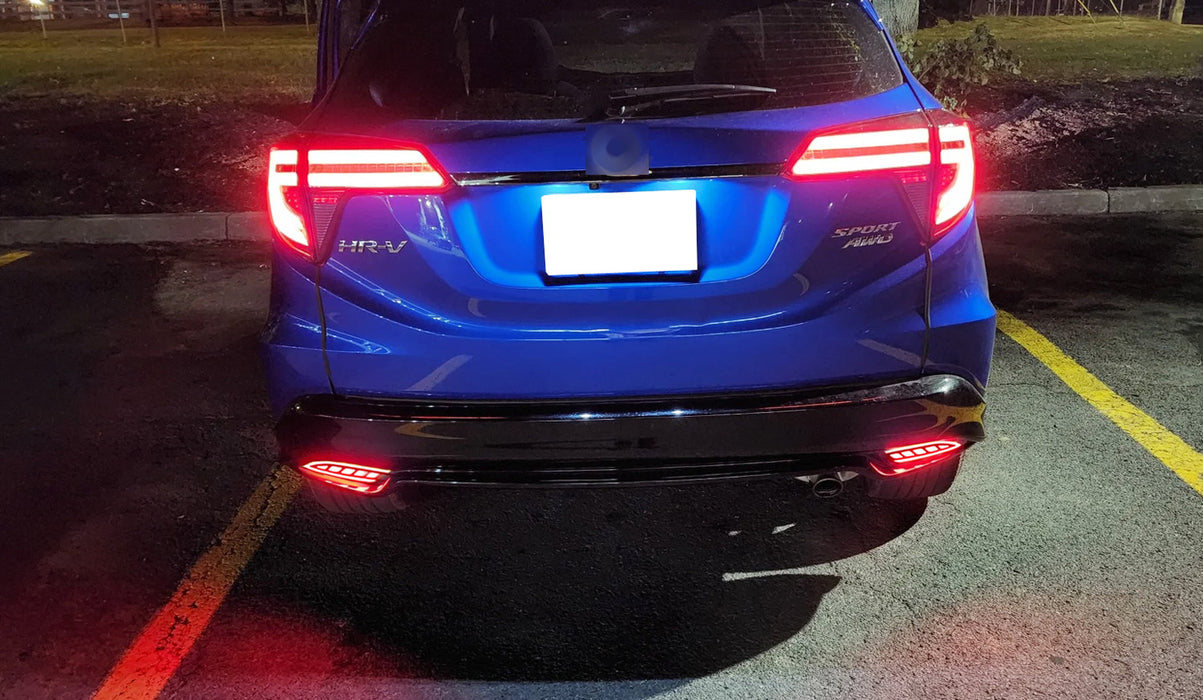 Full LED Smoke Bumper Reflector Lights For JDM Honda 2016-22 Vezel, also fit HRV