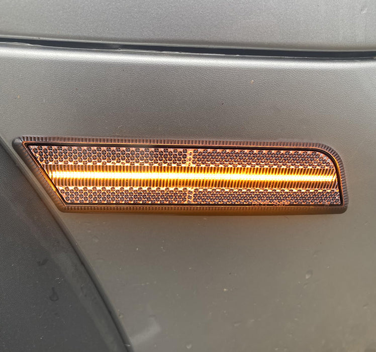 Clear Lens Amber/Red LED Bumper Side Markers For Ford 2010-13 Transit Connect