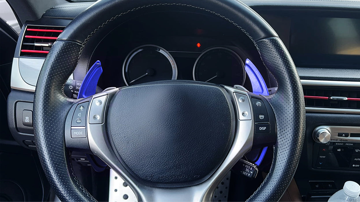 JDM Blue Billet Steering Wheel Paddle Shifter Extension Covers For Lexus GS RX