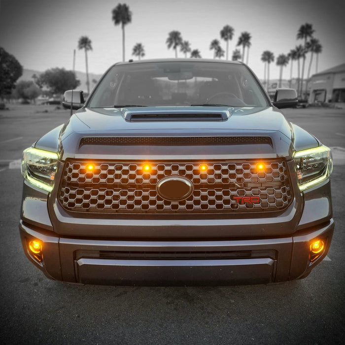 4x TRD Style Amber Yellow Full LED Grille Lighting Kit For 2018-21 Toyota Tundra