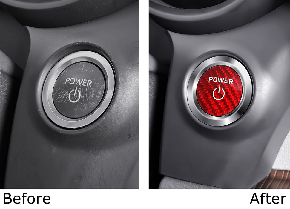 Red Real Carbon Fiber Engine Start Stop Button Cover For Toyota Lexus Hybrid EV