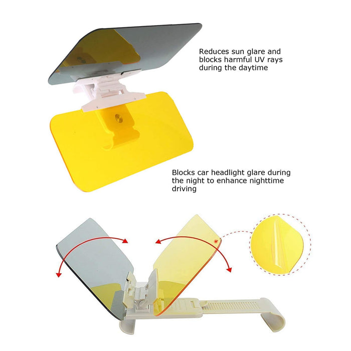 Car Truck Dark/Yellow Lens Sun & Headlight Anti-Glare UV Guard Sunvisor Extender