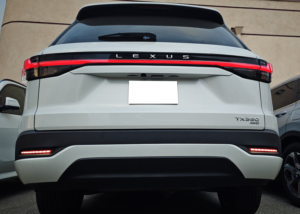 Smoked Lens Full LED Tail/Brake/Sequential Blink Bumper Reflectors For Lexus TX