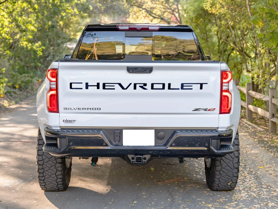 Matte Black Finish 3D Raised Tailgate Letter Pieces For 2019-26 Silverado Trucks