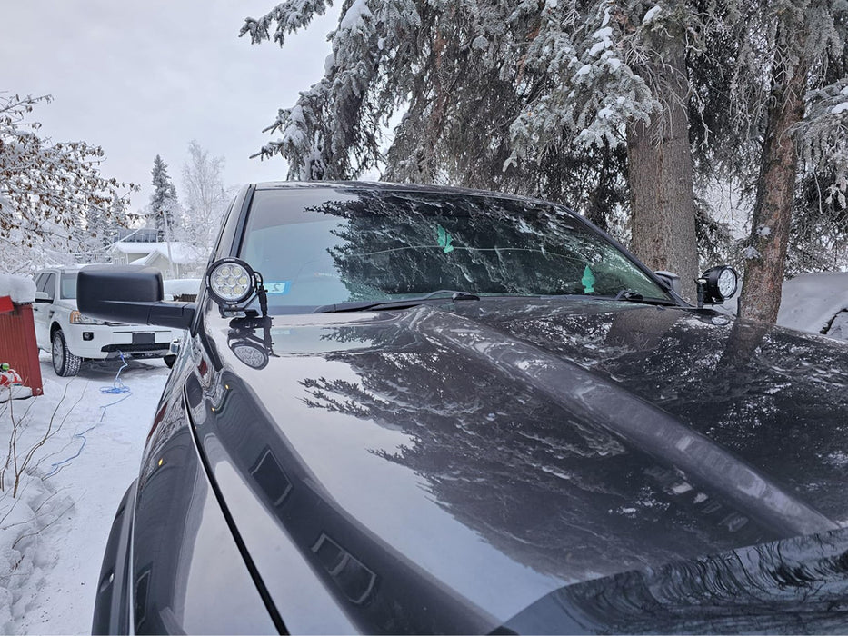 Hood Hinge A-Pillar LED Pod Ditch Light Bracket Mount For 2009-18 RAM 1500 2500