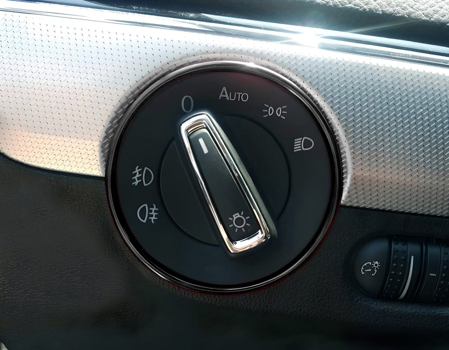 Black Headlamp Switch Surround Ring Trim For VW MK5/6 Golf GTI Jetta Passat CC