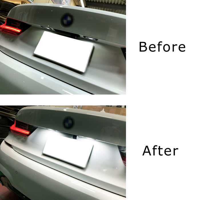 GTinthebox Error-Free LED License Plate Lights – BMW 320i 323i 330i 325xi 330xi – 6000K White, 18 SMD, 1-Year Warranty