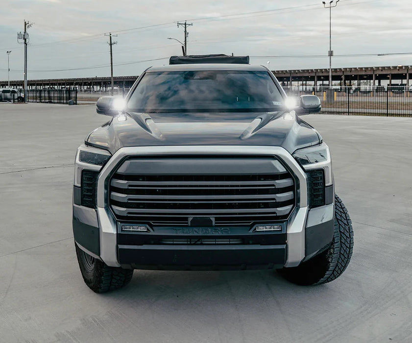 Hood Hinge Mount A-Pillar 40W LED Ditch Pod Light Kit For 2022-up Toyota Tundra