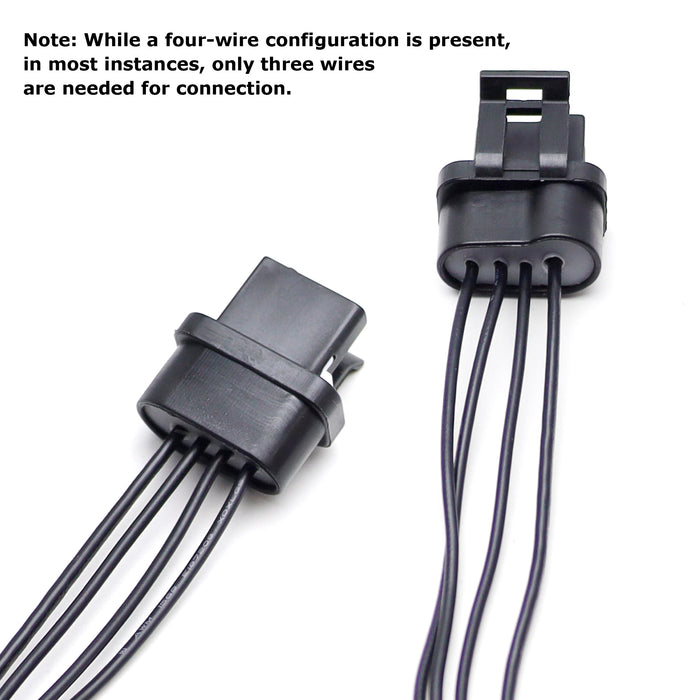 4-Way PT1929 Female Alternator Repair Connector Plug w/ 6" Harness For 88-92 GM